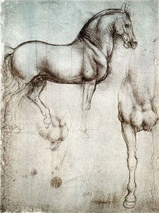 Estudio de un caballo de Leonardo da Vinci, Royal Library, Windsor, Inglaterra